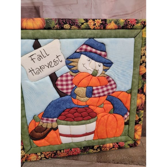 Fall harvest scarecrow pumpkin apple farm wall art decor - Picture 3 of 5